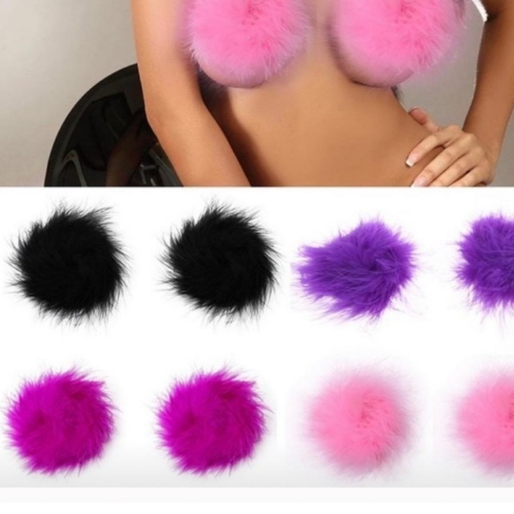 BLACK FEATHER NIPPLE PASTIES